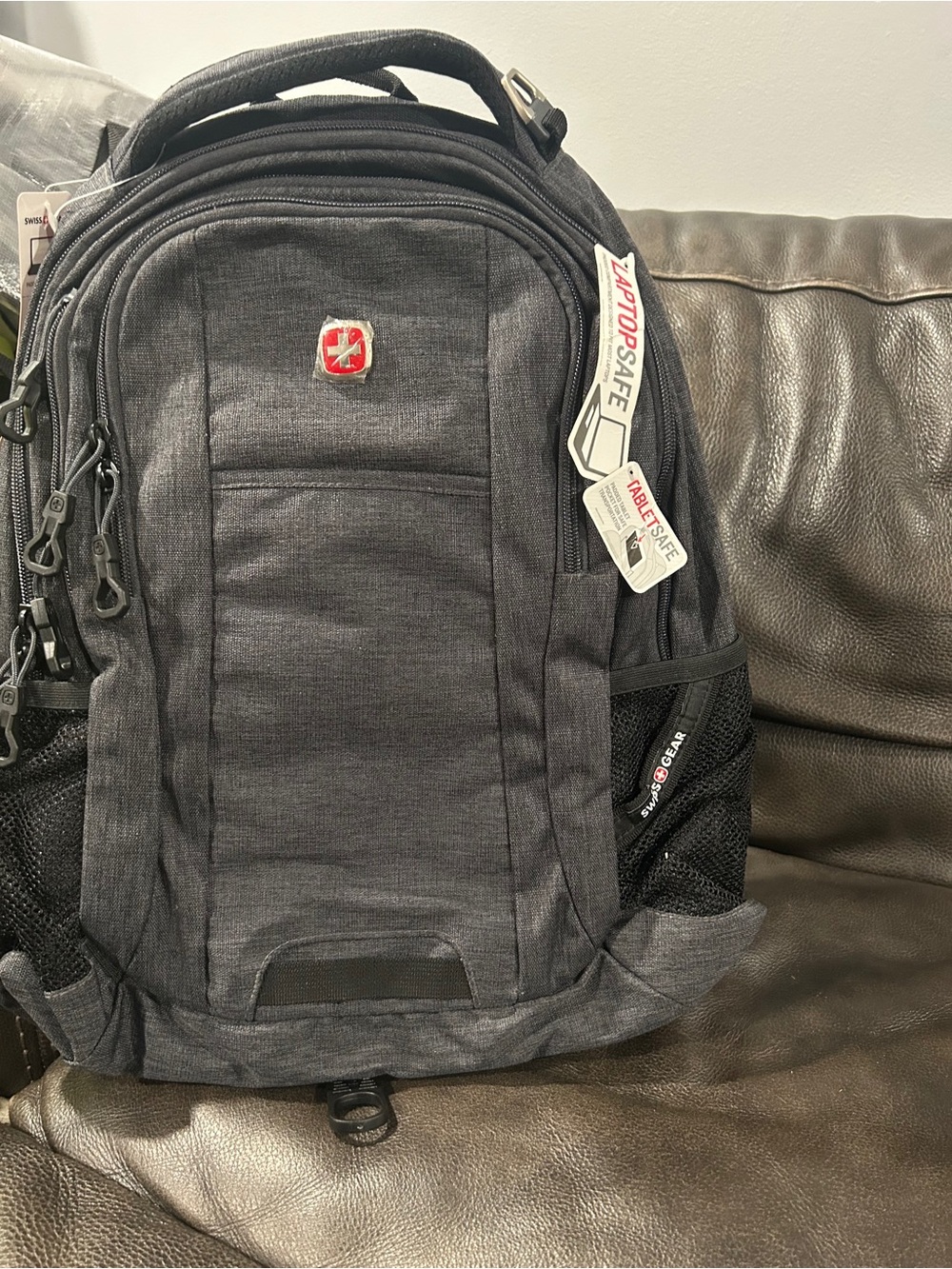 SwissGear Gray-Black Men's Commuter Backpack with Laptop Compartment